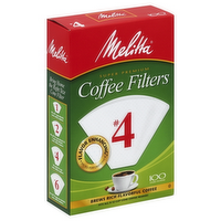 Melitta Cone No. 4 White Coffee Filters, 100 Each