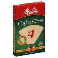 Melitta Cone No. 4 Brown Coffee Filters, 40 Each