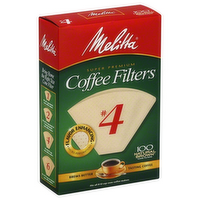 Melitta Cone No. 4 Brown Coffee Filters, 100 Each