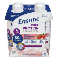 Ensure Max Protein Creamy Strawberry Nutrition Shake, 4 Each