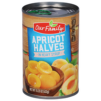 Our Family Apricot Halves in Heavy Syrup, 15 Ounce