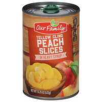 Our Family Yellow Cling Peach Slices in Heavy Syrup, 15.25 Ounce