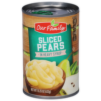 Our Family Sliced Bartlett Pears in Heavy Syrup, 15.25 Ounce