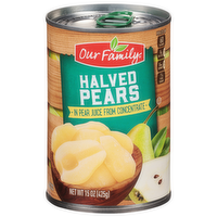 Our Family Pear Halves in 100% Fruit Juice, 15 Ounce