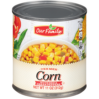 Our Family Tex Mex Corn with Red & Green Peppers, 11 Ounce