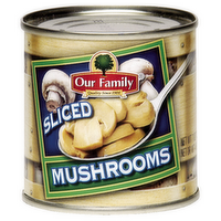 Our Family Sliced Mushrooms, 4 Ounce