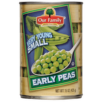 Our Family Very Young Small Early Peas, 15 Ounce