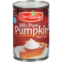 Our Family 100% Pure Pumpkin Puree, 15 Ounce