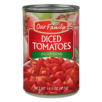 Our Family Diced Tomatoes Italian Blend, 14.5 Ounce