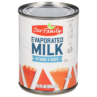 Our Family Evaporated Milk, 12 Ounce