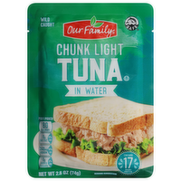 Our Family Chunk Light Tuna in Water Pouch, 2.6 Ounce