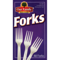 Our Family Heavy Duty Plastic Forks, 48 Each