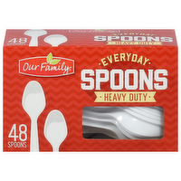 Our Family Heavy Duty Plastic Spoons, 48 Each