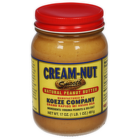 Cream Nut Smooth Natural Peanut Butter, 17 Ounce