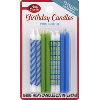 Betty Crocker Cool Blue Birthday Candles 2.75 Inch, 16 Each