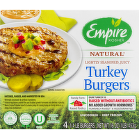 Empire Kosher Turkey Burgers, 16 Ounce