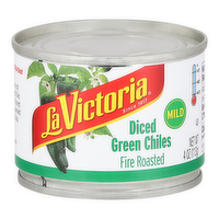 La Victoria Fire Roasted Mild Diced Green Chiles, 4 Ounce