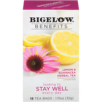 Bigelow Benefits Lemon & Echinacea Herbal Tea, 18 Each