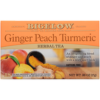 Bigelow Ginger Peach Turmeric Herbal Tea, 18 Each