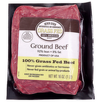 Grass Fed All-Natural 92% Lean Ground Beef, 16 Ounce