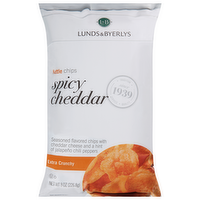 L&B Spicy Cheddar Kettle Chips, 8 Ounce