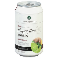 L&B Ginger Lime Splash Raw Kombucha, 12 Ounce