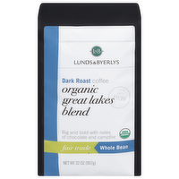 L&B Organic Whole Bean Great Lakes Coffee, 32 Ounce
