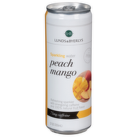 L&B Peach Mango Caffeinated Sparkling Water, 12 Ounce