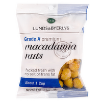 L&B Whole Raw Macadamia Nuts, 4 Ounce