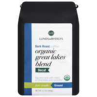 L&B Organic Ground Decaf Great Lakes Blend Coffee, 12 Ounce