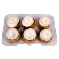 L&B Iced White Cupcakes, 6 Each