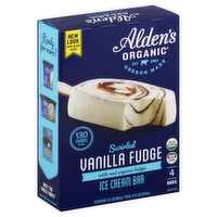 Alden's Organic Swirled Vanilla Fudge Ice Cream Bars, 4 Each