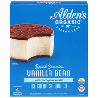 Alden's Organic Round Sammies Vanilla Bean Ice Cream Sandwiches, 4 Each