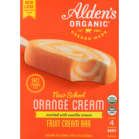 Alden's Organic Orange Cream Frozen Dessert Bars, 4 Each