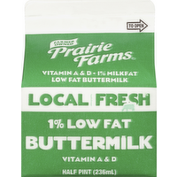 Prairie Farms 1% Low Fat Buttermilk, 8 Ounce