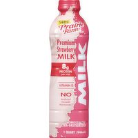 Prairie Farms Premium Strawberry Milk, 32 Ounce