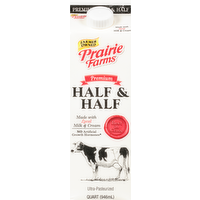 Prairie Farms Ultra-Pasteurized Half & Half, 32 Ounce