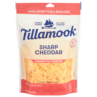 Tillamook Shredded Sharp Cheddar Cheese Farmstyle Thick Cut, 8 Ounce
