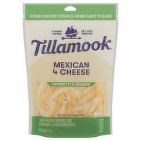 Tillamook Shredded Mexican Blend Cheese Farmstyle Thick Cut, 8 Ounce