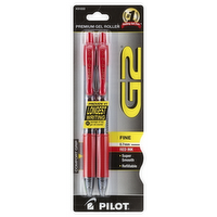 Pilot G2 Retractable Fine Point Red Gel Ink Rollerball Pens, 2 Each