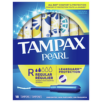 Tampax Pearl Regular Tampons, 18 Each