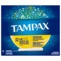 Tampax Regular Cardboard Unscented Tampons, 40 Each