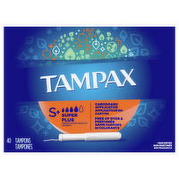 Tampax Super Plus Cardboard Tampons, 40 Each