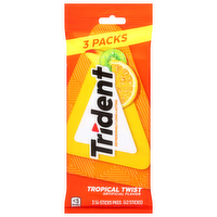 Trident Tropical Twist Sugar Free Gum, 3 Each