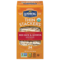 Lundberg Family Farms Thin Stackers Salt-Free Organic Red Rice & Quinoa Puffed Grain Cakes, 6 Ounce