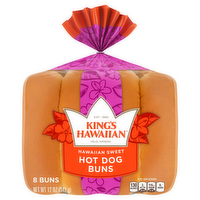 King's Hawaiian Sweet Hot Dog Buns, 8 Each