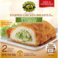 Barber Foods Broccoli & Cheese Breaded Stuffed Chicken Breasts, 10 Ounce