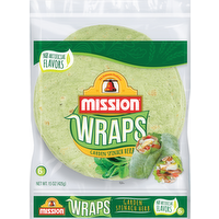 Mission Garden Spinach Herb Flour Tortilla Wraps, 6 Each