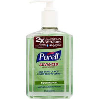 Purell Soothing Gel Advanced Hand Sanitizer Pump Bottle, 8 Ounce