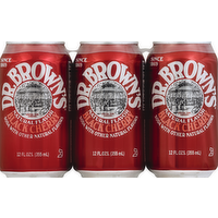 Dr. Brown's Original Black Cherry Soda - Kosher for Passover, 6 Each